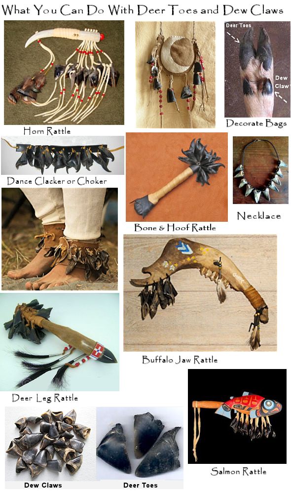 Craft ideas for deer hooves or toes or dew claws