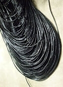1mm Black Round Leather Cord