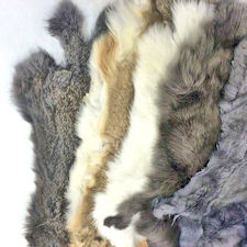 50% White / 50% Colored Rabbit Fur Pelts