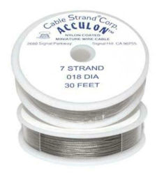 Acculon Nylon Coated Tigertail Craft Wire, .018 Diameter
