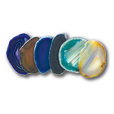 Assorted Colors Agate Slices, 1.25" to 2"