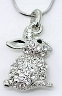 Crystal Studded Rabbit Necklace