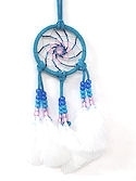 Beaded Turquoise 3" Spiral Dream Catcher Mirror Ornament