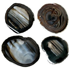 Black Agate Slices, 2 inches