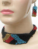 Four Mesas Seed Beaded Necklace & Earrings Set