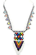 Native American Inspired Geometric Beaded Necklace