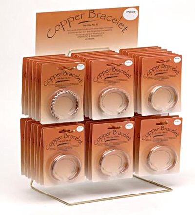 copper bracelets assortment with display stand