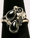 Black Onyx Sterling Silver Ring #30