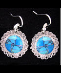 Turquoise Navajo Inspired Inlaid Filgaree Earrings