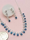 Aquamarine CZ necklace and earring set.