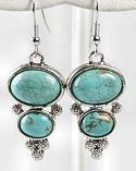 Turquoise 2 Stone Earrings