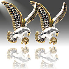 Silver and Gold Eagle Fashion Earrings