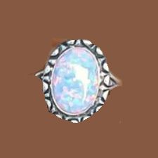 White Opal Sterling Silver Ring #101
