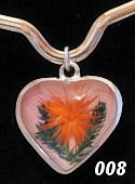 flower heart pendant #001
