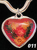 flower heart pendant #001