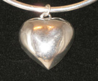 back of silver heart pendant