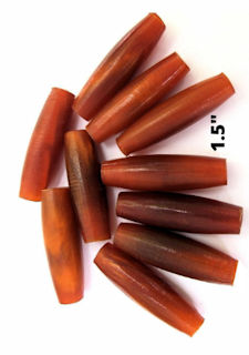 1.5" Amber Horn Hairpipe Choker Beads, Pkg of 100