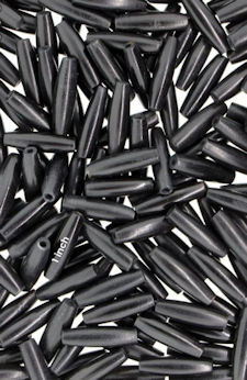 1" Black Hairpipe Natural Bone Choker Beads, Pkg of 100
