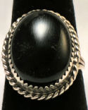 Navajo Black Onyx Sterling Silver Ring #23