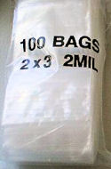 2'''' x 3'''' 2MIL Plastic Bags