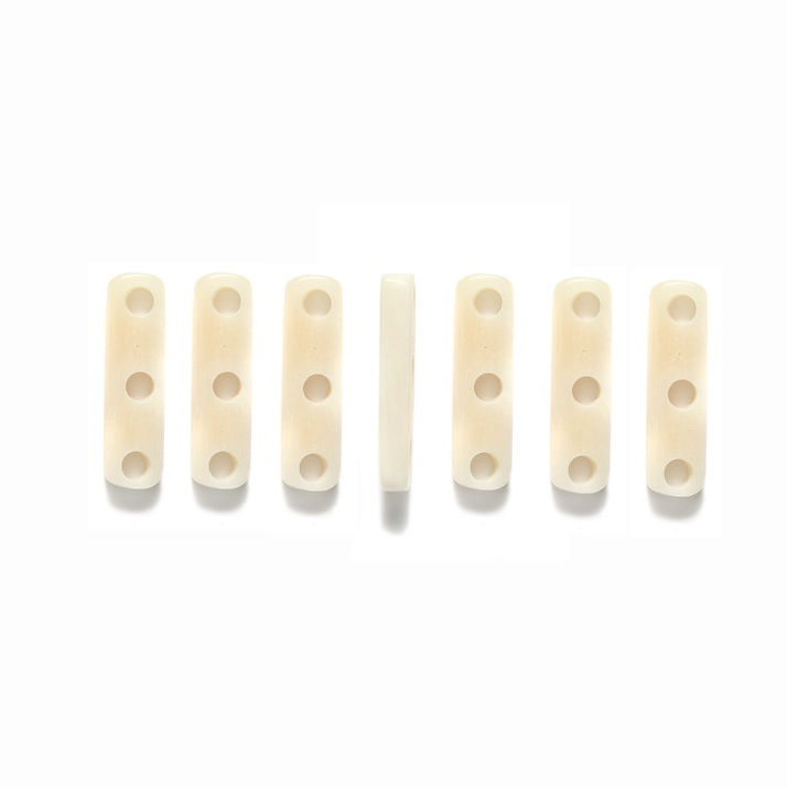 10 x 3 Hole Hand Carved White Bone Bead Dividers/Spacers Native American Craft