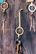 5" Dream Catcher Ornament with Two Feathers
