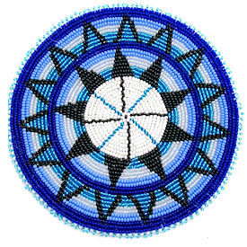 2.5" Blue Morning star beaded medallion