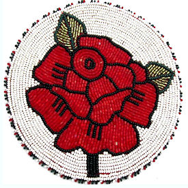 2.5" Red Rose Beaded Medallion