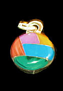 #614 Mini Round Inlaid Stone Pendant