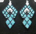 Turquoise Beaded Thunderbird seed bead earrings