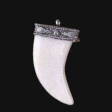 Bear Tooth Pendant with Decorative Cap