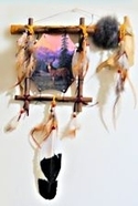 Jaw Tomahawk with Deer Picture Wall Hanging