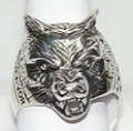Wolfhead American BIKER survivor ring