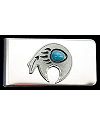 Spirit Bear with Turquoise Grizzly Claw Money Clip
