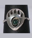 Sterling Silver Malachite Bear Paw ring.