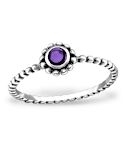 Amethyst Twisted Wire Sterling Silver Ring