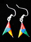 Multi-color Inlaid Stone Arrow Earrings