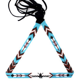 Knife Wing & Feathers Turquoise Beaded Hatband or Belt