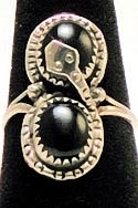 Black Onyx Navajo Effigy Snake Ring #14