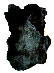 Black Rabbit Fur Pelt