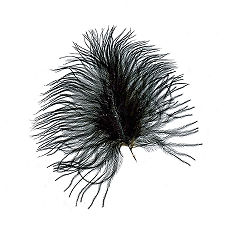 Black Turkey Maribou Feathers, 3 to 8 inches