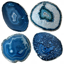 Blue Agate Slices, 3.5 inches