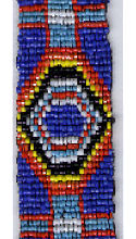 Blue Cross with Rainbow Eyes 1.25" x 20" Bead Strip