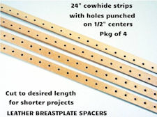 Leather Breastplate Spacer Strips, Pkg of 4
