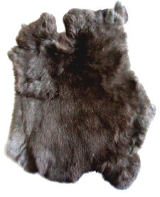 Charcoal Gray Rabbit Fur Pelt