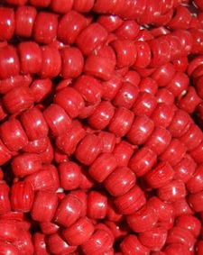 100 Cherry Red Glass Crow Beads