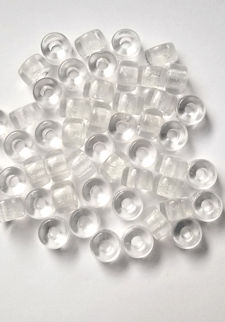 100 Clear Translucent Crow Beads