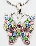 Crystal Studded Butterfly Necklace