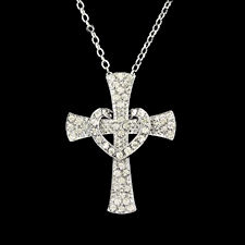 Crystal Cross and Heart Necklace