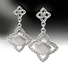 Silver Diamond CZ Earrings